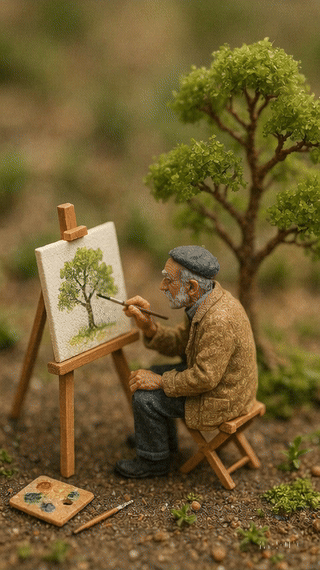 AI painter illustration